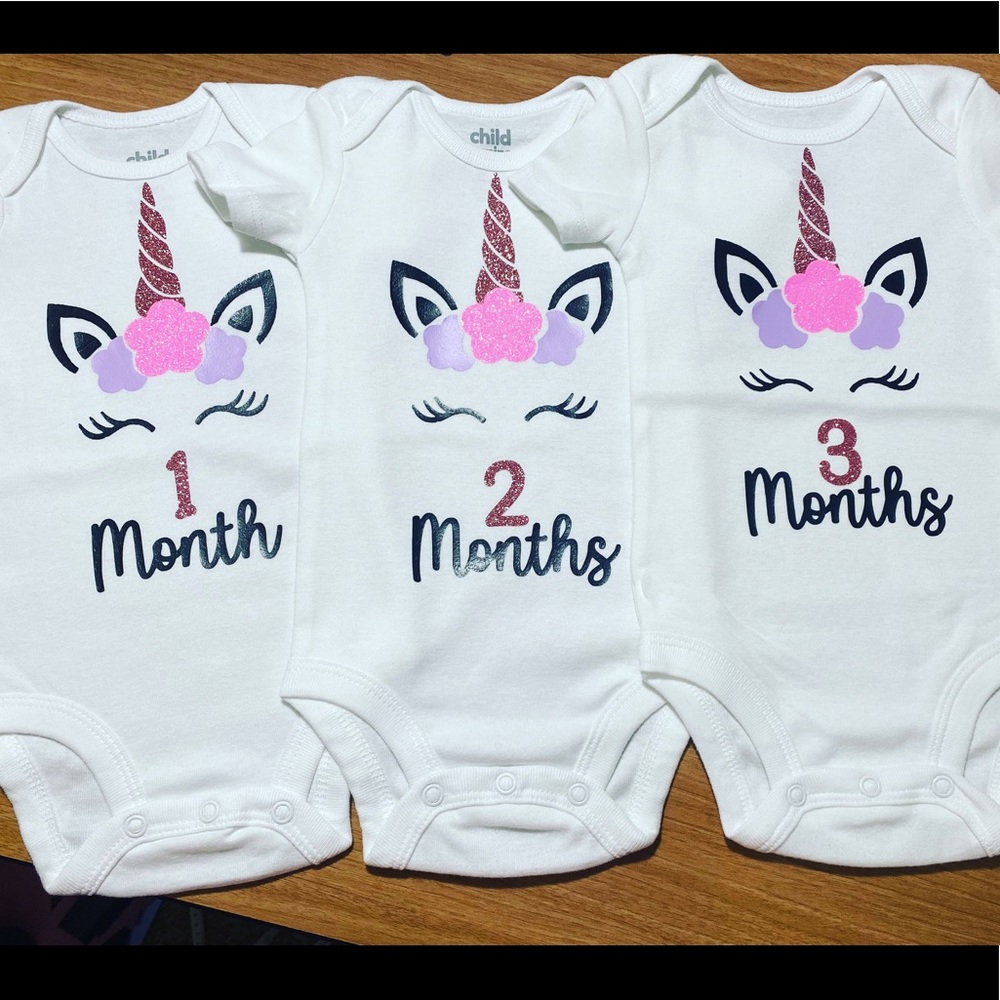 Custom made onesie set of 3